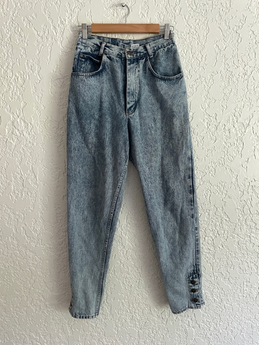 No Excuses RARE Vintage 90s Acid Wash Button Taper Mom Jeans - 11